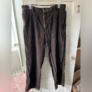 Nautica dark‎ brown corduroy straight leg pants size 36 x 30
